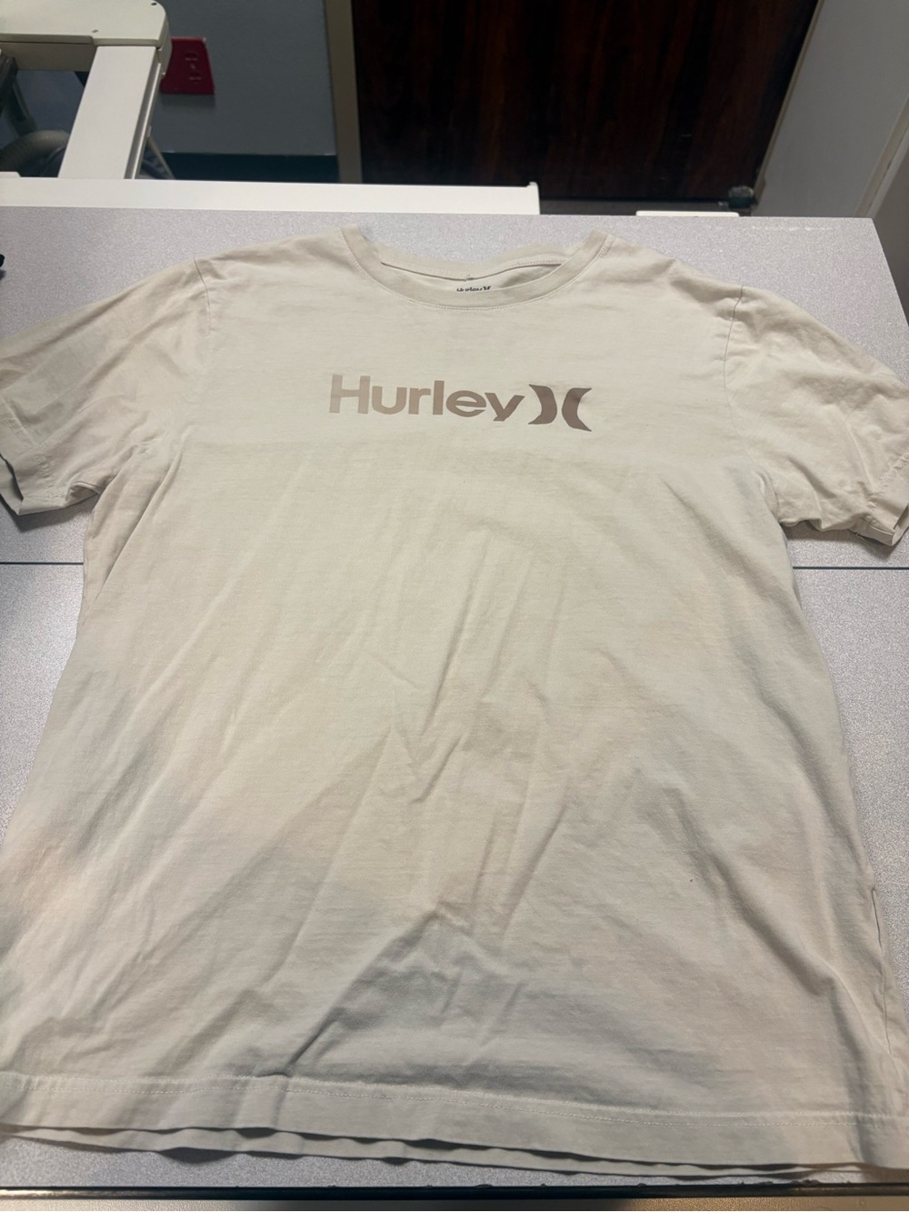 Hurley Beige Logo Short Sleeve Tee
